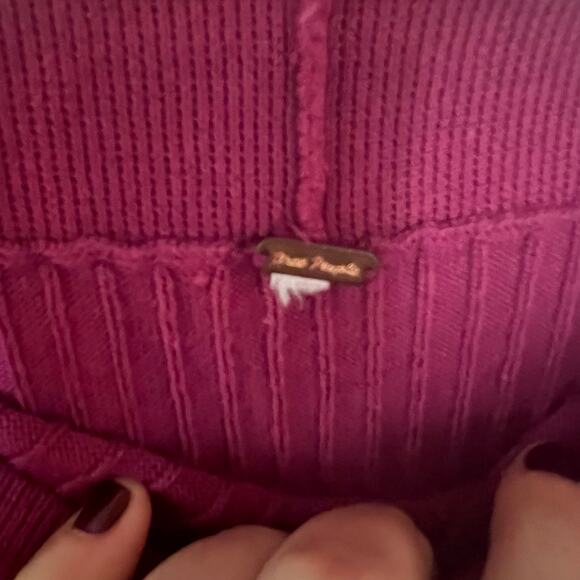 Free People Skyline Ribbed Raspberry MIDI Skirt SZ L - Picture 4 of 7